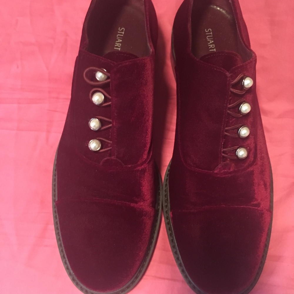 Stuart Weitzman -wine velvet shoes